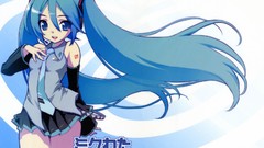 Hatsune miku vocaloid bare shoulders twintails detached sleeves