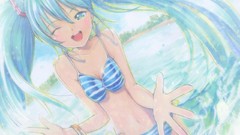 Hatsune miku vocaloid bikini twintails