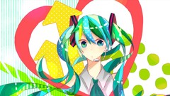Hatsune miku vocaloid hair ornaments aqua hair aqua eyes