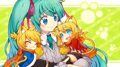 Hatsune miku vocaloid kagamine len kagamine rin nekomimi