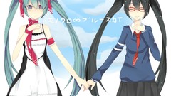 Hatsune miku vocaloid meganekko twintails