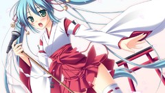 Hatsune miku vocaloid miko detached sleeves Japanese clothes