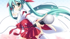Hatsune miku vocaloid miko twintails detached sleeves