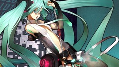 Hatsune miku vocaloid miku append twintails detached sleeves 