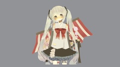 Hatsune miku vocaloid Simple Background detached sleeves
