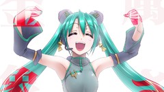 Hatsune miku vocaloid Simple Background detached sleeves 