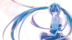 Hatsune miku vocaloid Simple Background detached sleeves