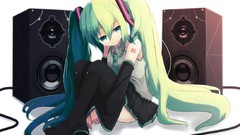 Hatsune miku vocaloid twintails