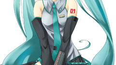 Hatsune miku vocaloid twintails detached sleeves thigh highs 