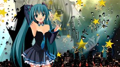 Hatsune miku vocaloid twintails detached sleeves thigh highs