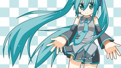 Hatsune miku vocaloid twintails detached sleeves thigh highs