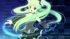 Hatsune miku vocaloid twintails thigh highs