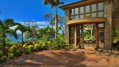 Hawaii palm trees architecture houses outdoors beach house