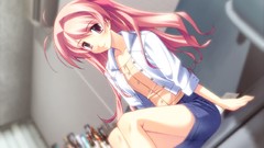 Head chaos pink hair long hair anime girls visual novels Chaos 