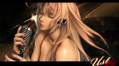 Headphones 3d pink hair long hair anime girls vocaloid megurine 