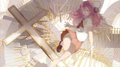 Headphones Air Gear skirts pink hair anime girls redheads 