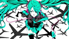 Headphones Aircraft vocaloid gloves