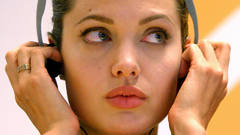 Headphones Angelina Jolie faces
