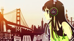 Headphones Anime anime girls akiyama mio k - on