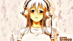 Headphones Anime anime girls brown eyes nitroplus super sonico