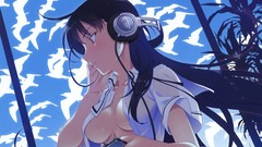 Headphones Anime anime girls ecchi