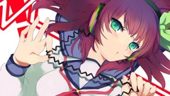 Headphones Anime anime girls green eyes angel beats nakamura 