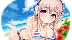 Headphones Anime Beaches super sonico bikini
