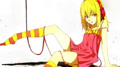 Headphones Anime blondes pink hair anime girls touhou alice 