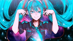 Headphones Anime blue hair anime girls blue eyes hatsune miku 