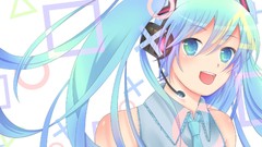 Headphones Anime blue hair anime girls hatsune miku vocaloid 