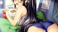 Headphones Anime blush panties