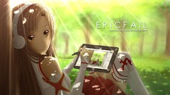 Headphones Anime drawings outdoors skirts tablet long hair 