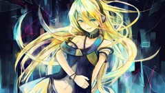 Headphones anime girls blue eyes vocaloid Lily (Vocaloid)