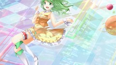 Headphones anime girls green eyes goggles vocaloid green hair 