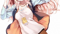 Headphones anime girls nitroplus super sonico illustrations 