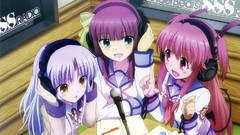 Headphones anime girls school uniforms angel beats nakamura 
