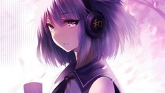 Headphones anime girls touhou purple hair toyosatomimi no miko