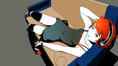 Headphones anime girls vector