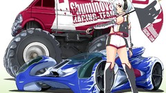 Headphones Anime Shorts gloves boots aqua hair