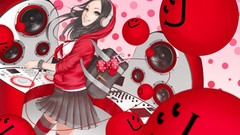 Headphones Anime smiling anime girls