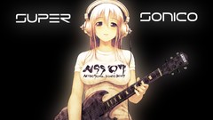 Headphones Anime super sonico Simple Background