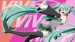 Headphones Anime tie stockings tattoos skirts blush long hair 