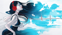Headphones artwork anime girls