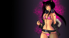 Headphones bikini pink nekomimi