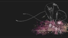 Headphones black background minimalistic