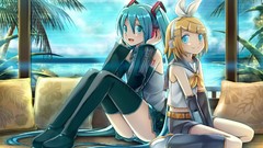 Headphones blondes panties vocaloid