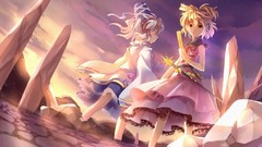 Headphones blondes sunset touhou