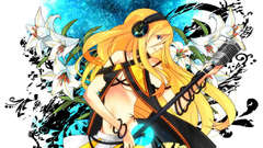 Headphones blondes vocaloid guitars