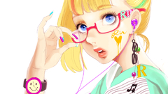 Headphones blondes vocaloid multicolor