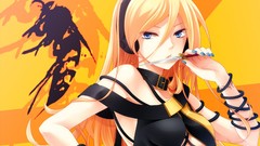 Headphones blondes vocaloid yellow